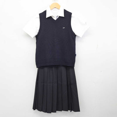 【中古】山口県 中村女子高等学校 女子制服 3点 (ニットベスト・シャツ・スカート) sf075279