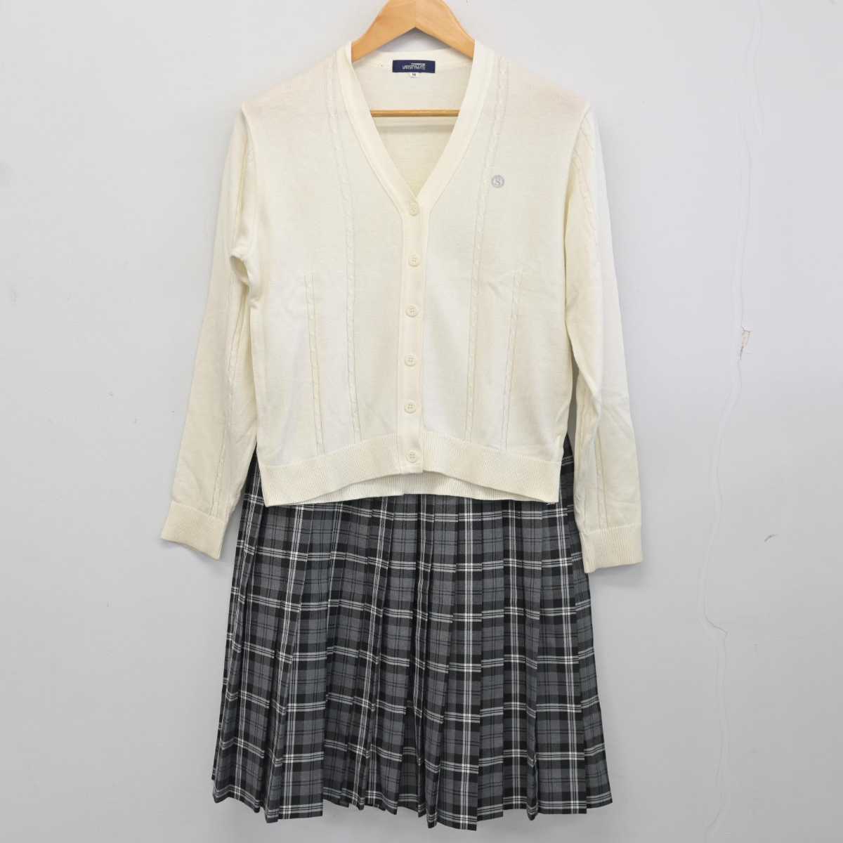 【中古】千葉県 八千代松陰中学校 女子制服 2点 (ニット・スカート) sf075283