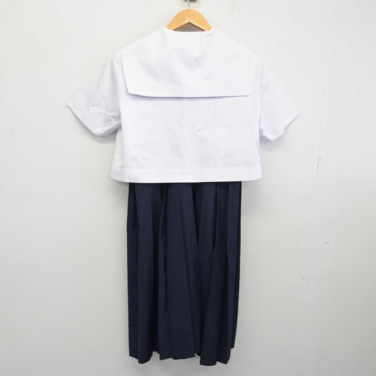 【中古】福岡県 筑紫女学園中学・高等学校 女子制服 2点 (セーラー服・スカート) sf075313