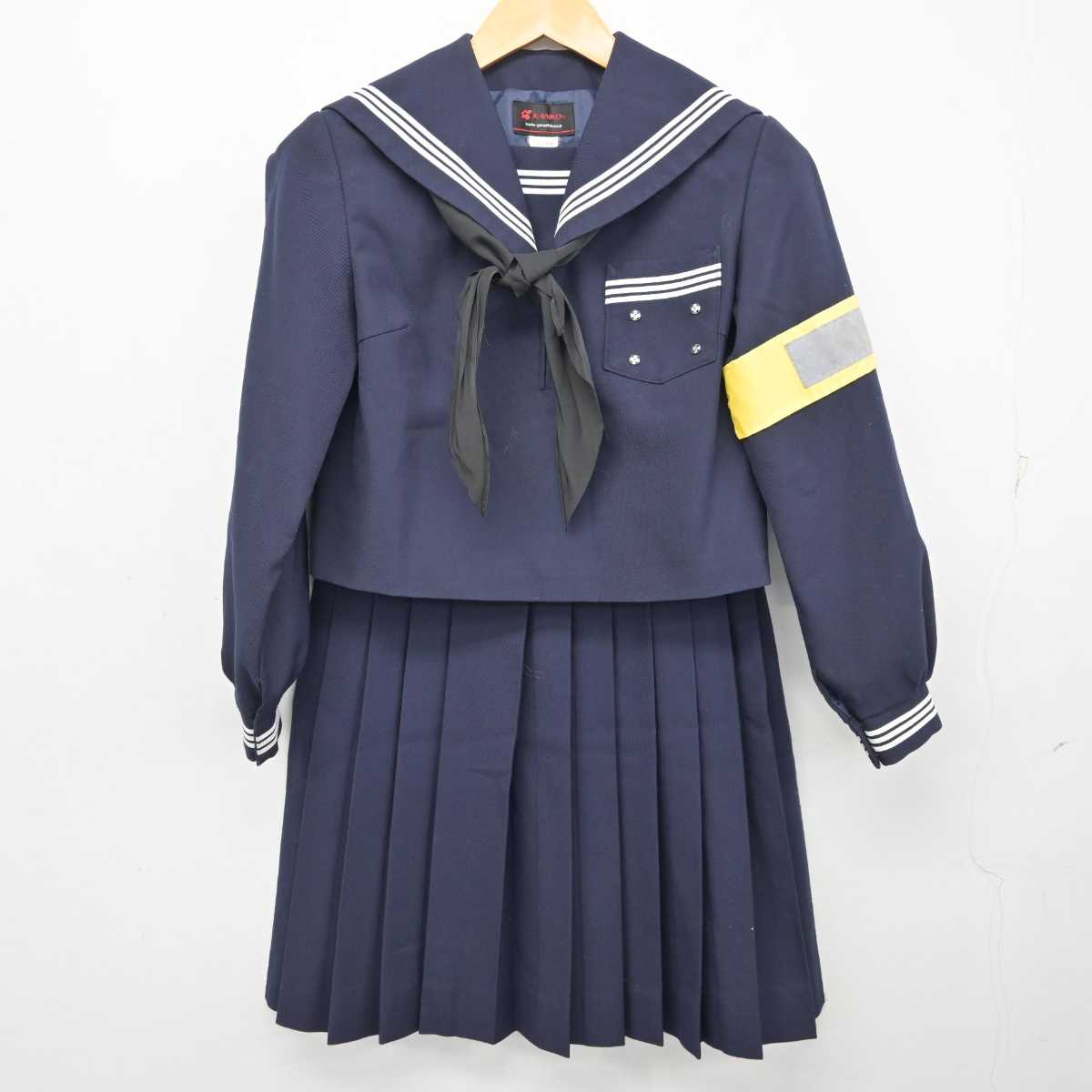 【中古】静岡県 相良中学校 女子制服 3点 (セーラー服・スカート) sf075356