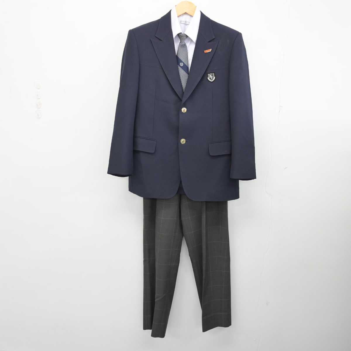 【中古】鹿児島県 鹿児島情報高等学校 男子制服 5点 (ブレザー・シャツ・ズボン) sf075386