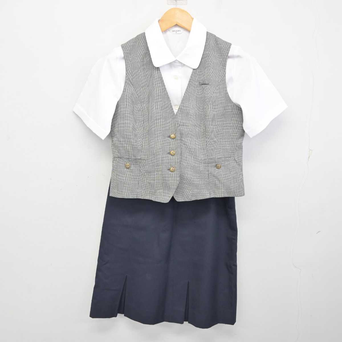 【中古】 住友不動産販売/事務服 女子制服 3点 (ベスト・シャツ・スカート) sf075414