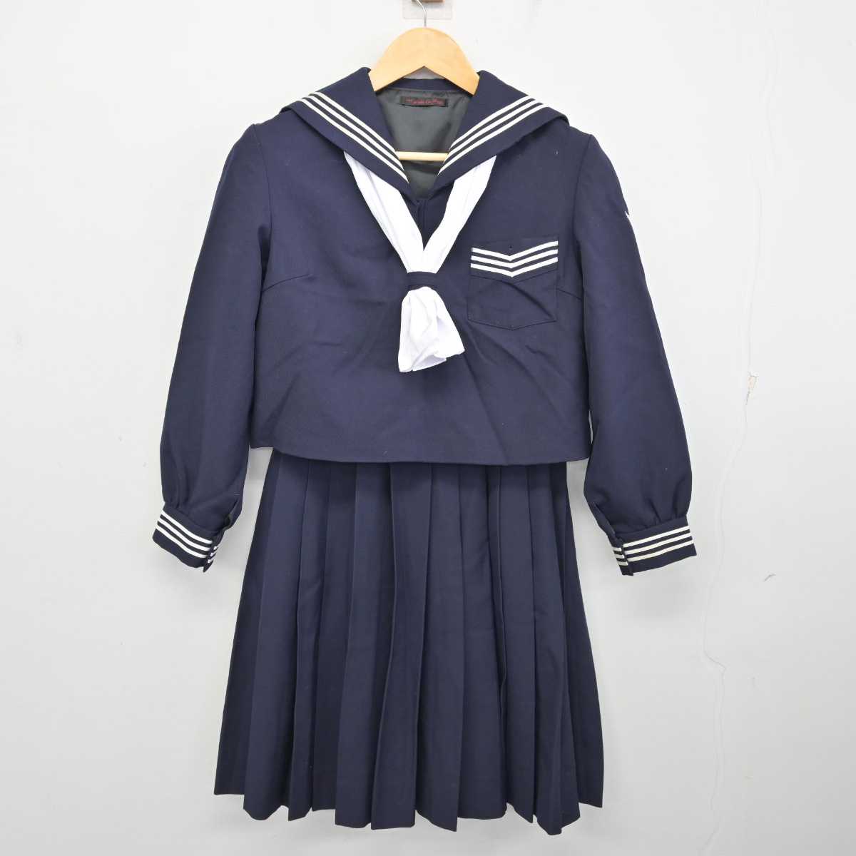 【中古】兵庫県 芦屋学園高等学校 女子制服 4点 (セーラー服・スカート) sf075435