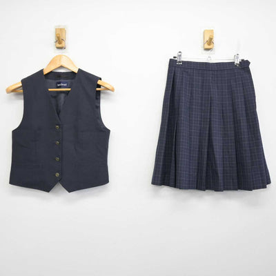 【中古】埼玉県 川越総合高等学校 女子制服 2点 (ベスト・スカート) sf075447