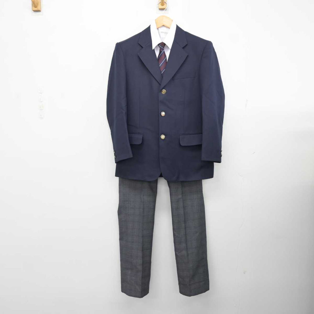 【中古】千葉県 萱田中学校 男子制服 4点 (ブレザー・シャツ・ズボン) sf075529