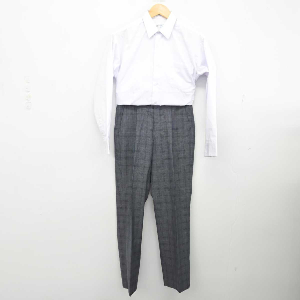 【中古】千葉県 萱田中学校 男子制服 2点 (シャツ・ズボン) sf075530