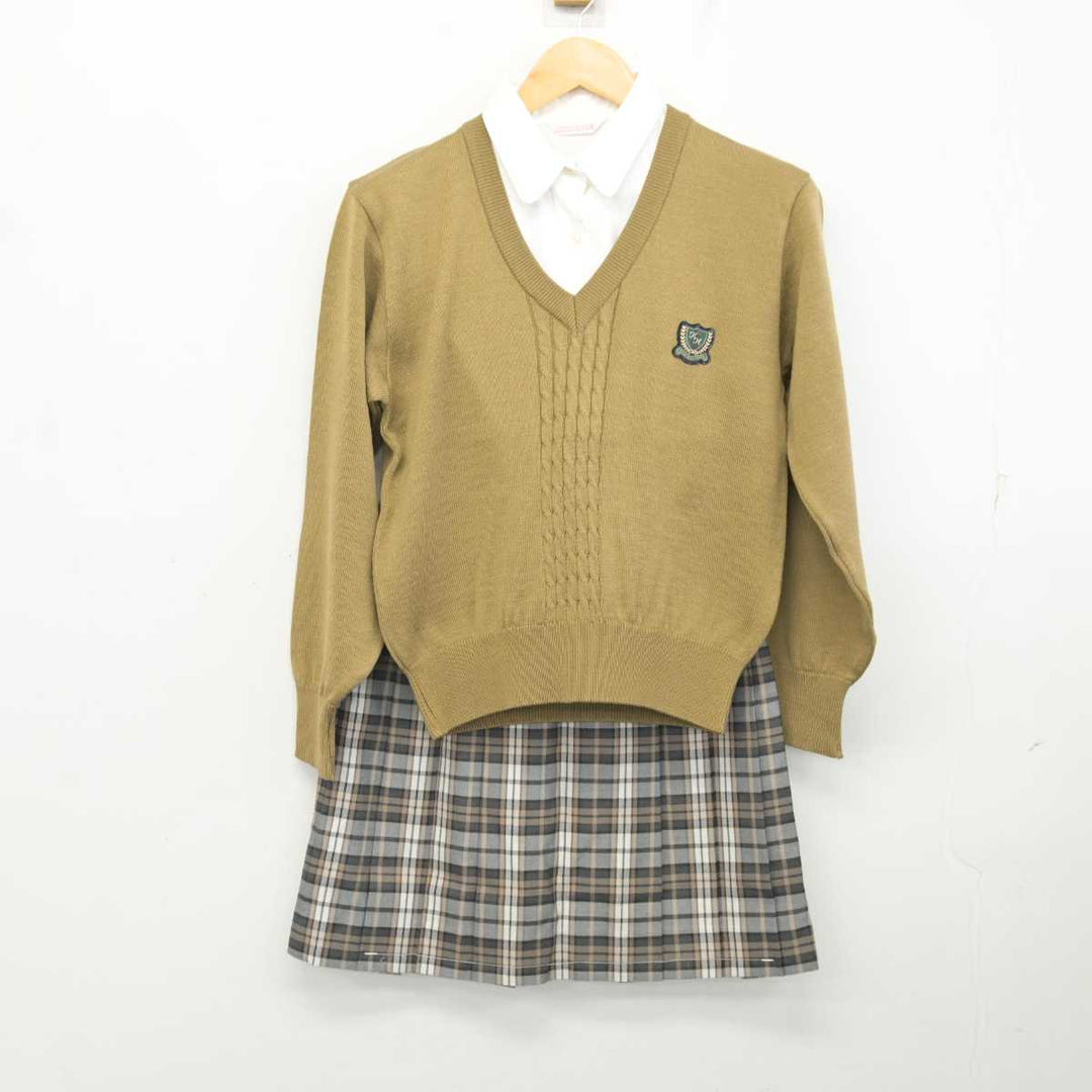 【中古】東京都 錦城高等学校 女子制服 3点 (ニット・シャツ・スカート) sf075534