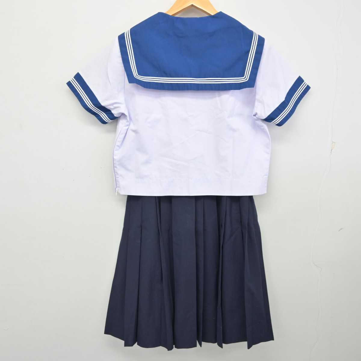 【中古】大阪府 都島中学校 女子制服 5点 (セーラー服・スカート) sf075629