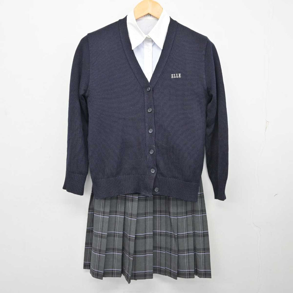 【中古】大阪府 金光藤蔭高等学校 女子制服 3点 (ニット・シャツ・スカート) sf075638