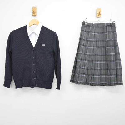 【中古】大阪府 金光藤蔭高等学校 女子制服 3点 (ニット・シャツ・スカート) sf075638