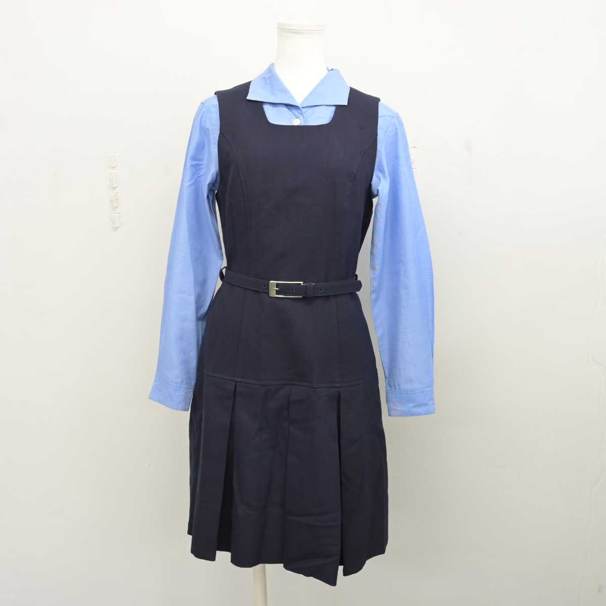 【中古】長崎県 聖和女子学院中学校・高等学校 女子制服 5点 (ブレザー・ニット・ジャンパースカート・シャツ) sf075676