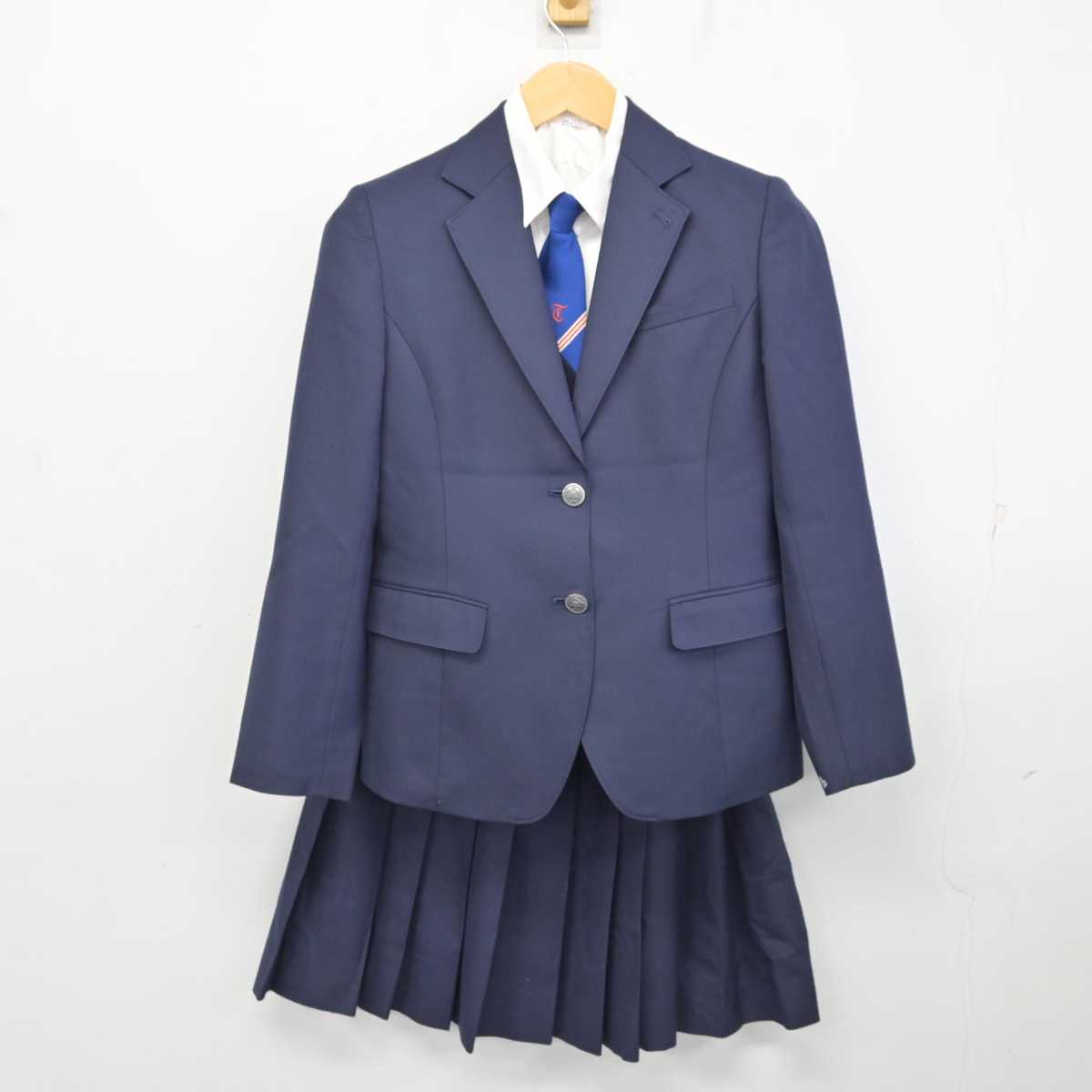 【中古】岐阜県 多治見高等学校 女子制服 7点 (ブレザー・ニット・シャツ・スカート) sf075693