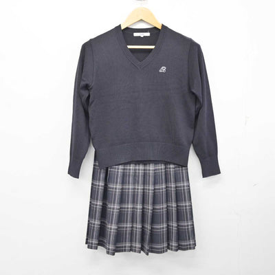 【中古】埼玉県 大妻嵐山高等学校 女子制服 2点 (ニット・スカート) sf075809