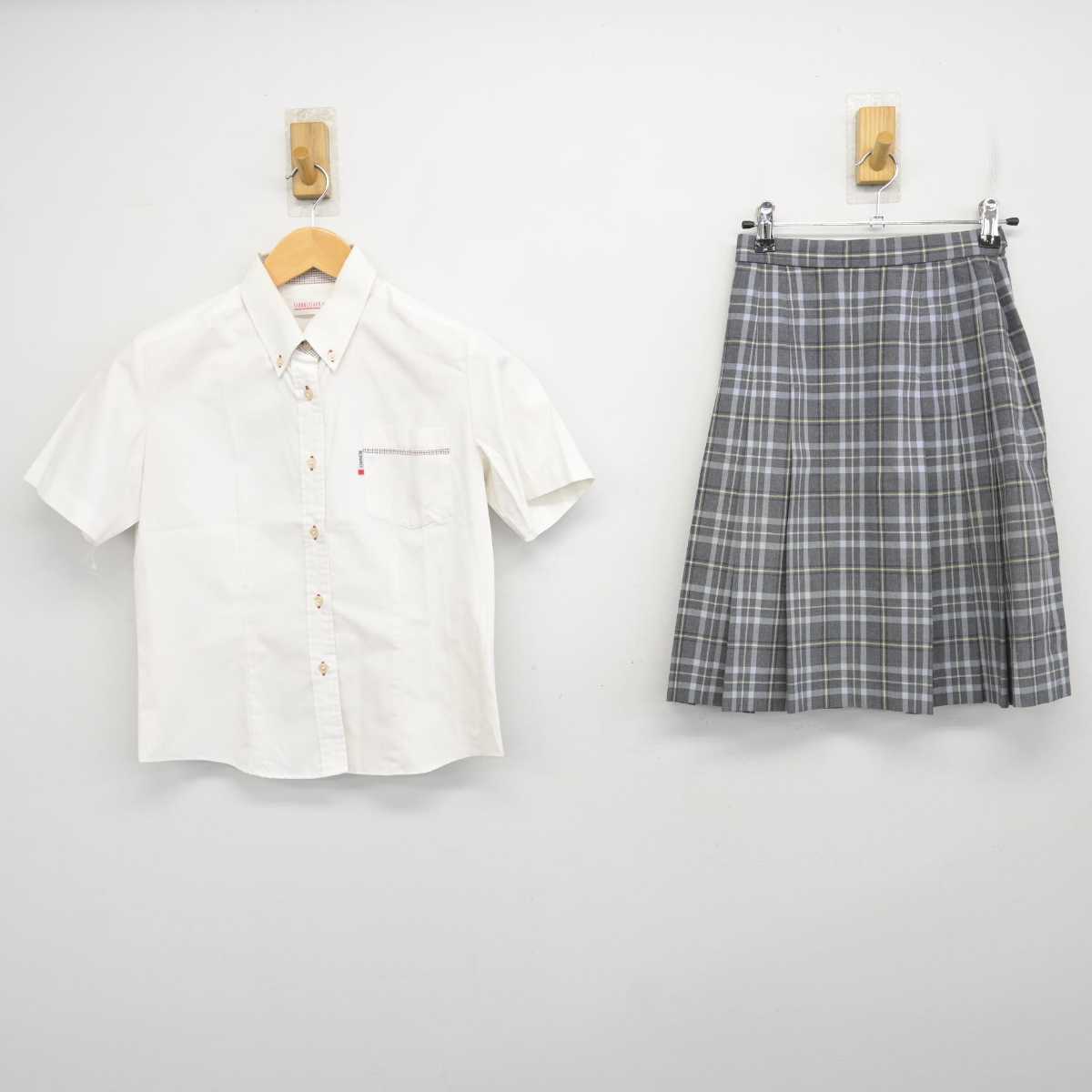 【中古】神奈川県 光明学園相模原高等学校 女子制服 2点 (シャツ・スカート) sf075849