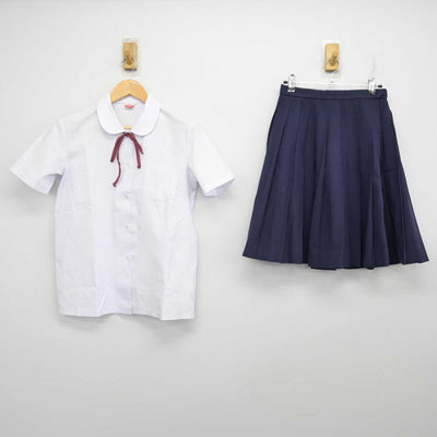 【中古】岡山県 桜が丘中学校 女子制服 3点 (シャツ・スカート) sf075861