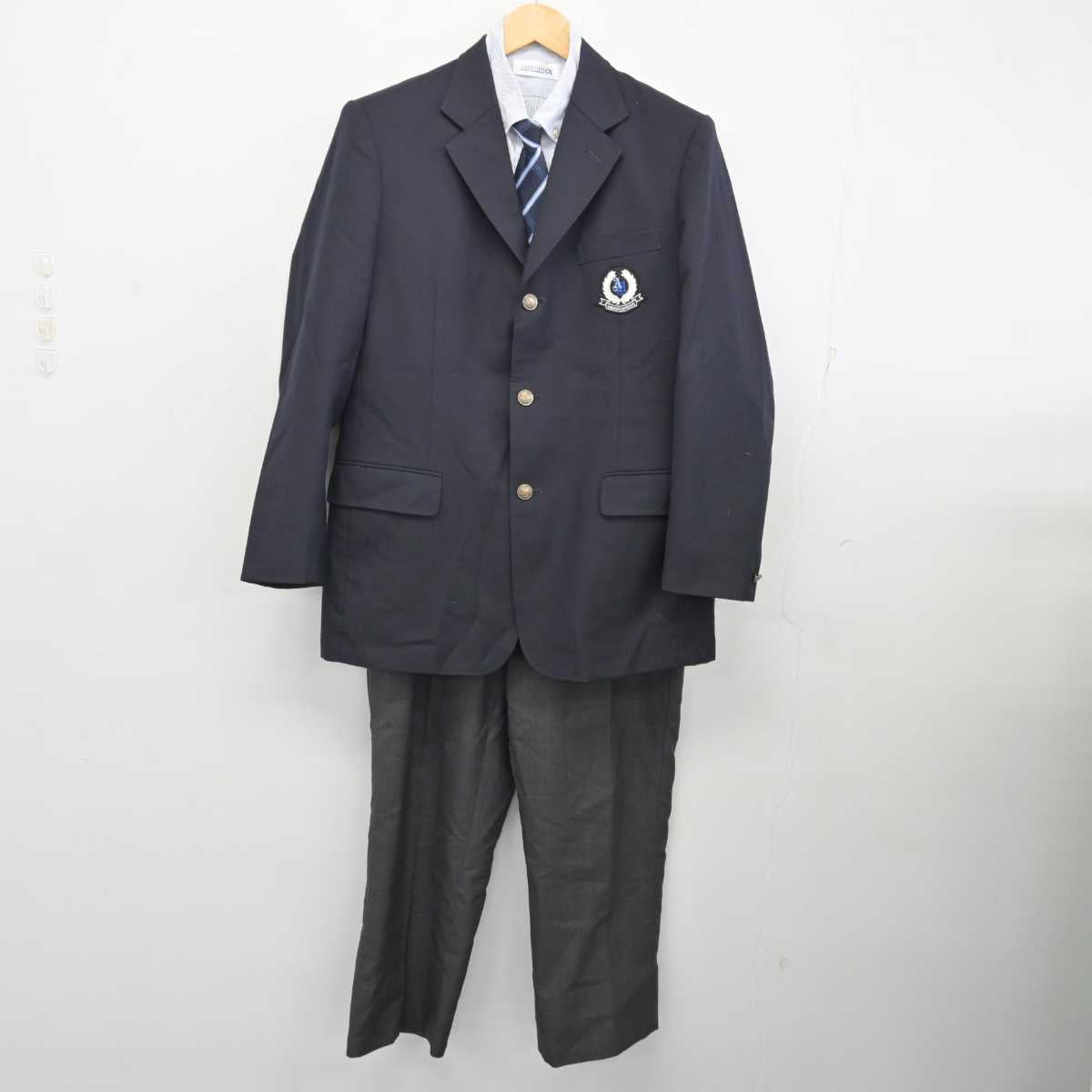 【中古】兵庫県 尼崎西高等学校 男子制服 4点 (ブレザー・シャツ・ズボン) sf075992