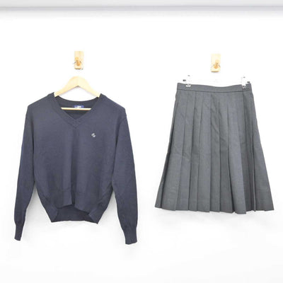 【中古】千葉県 銚子市立銚子高等学校 女子制服 5点 (ブレザー・ニット・スカート) sf076000