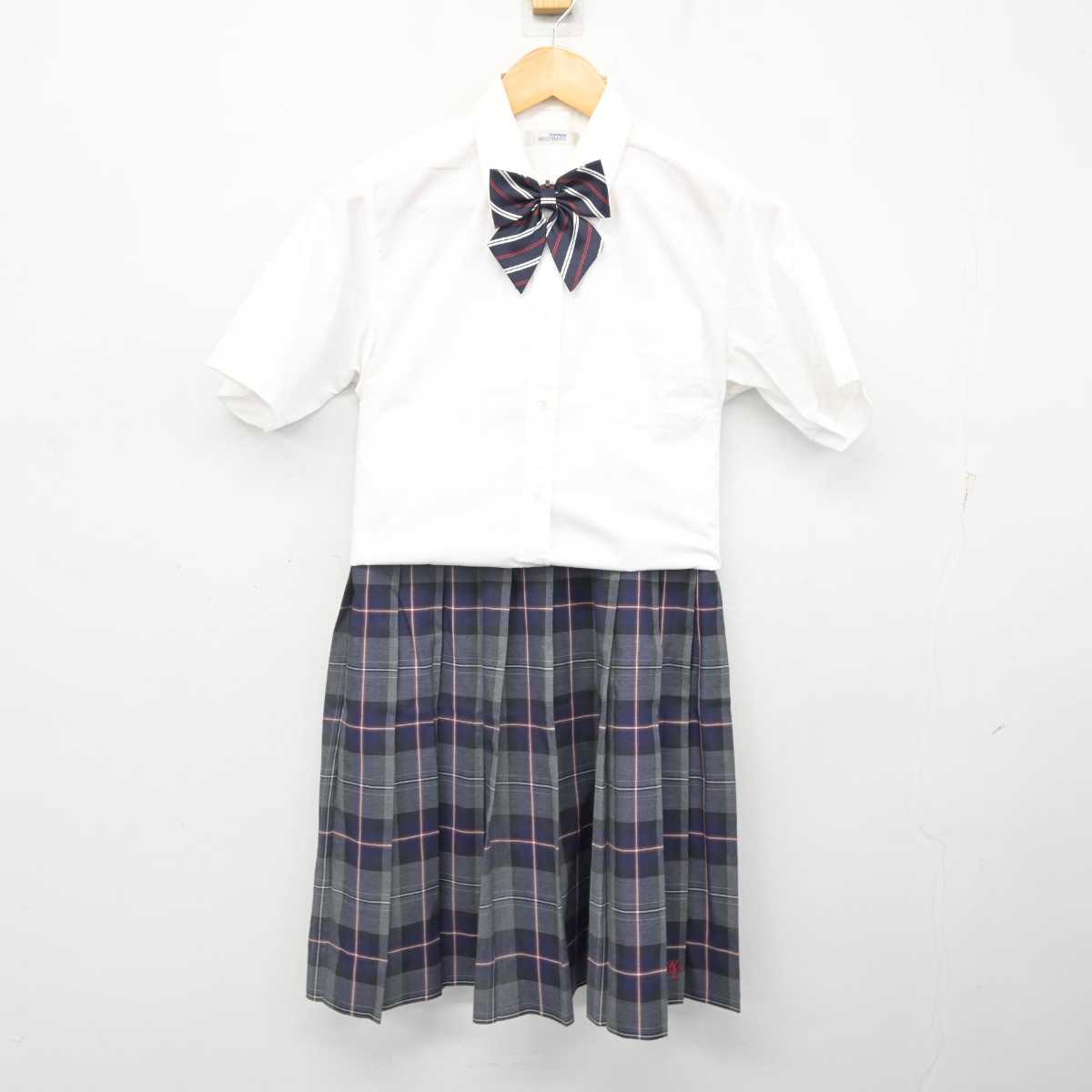 【中古】福岡県 東筑紫学園高等学校 女子制服 4点 (シャツ・スカート) sf076013