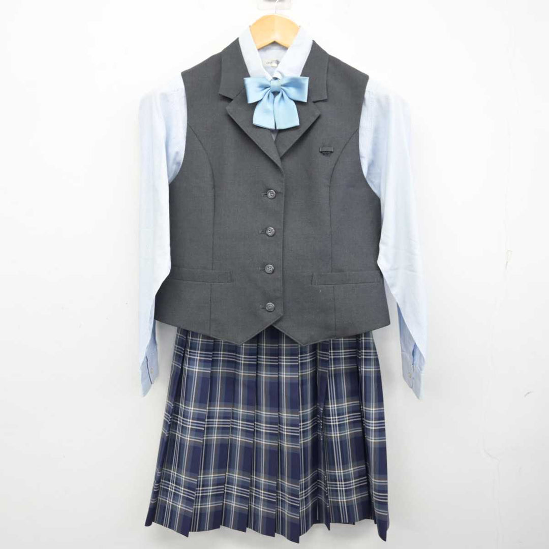 【中古】愛媛県 今治東中等教育学校 女子制服 5点 (ブレザー・ベスト・シャツ・スカート) sf076089