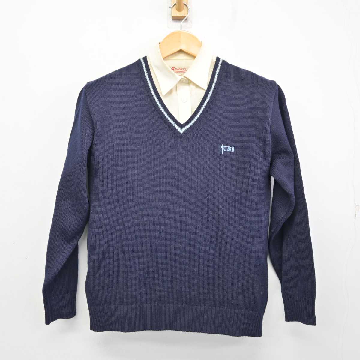 【中古】東京都 拓殖大学第一高等学校 女子制服 2点 (ニット・シャツ) sf076107