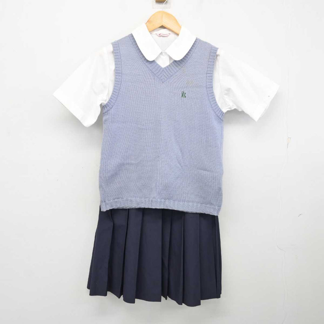 中古】静岡県 常葉大学附属菊川中学校・高等学校 女子制服 3点 (ニットベスト・シャツ・スカート) sf076138 | 中古制服通販パレイド