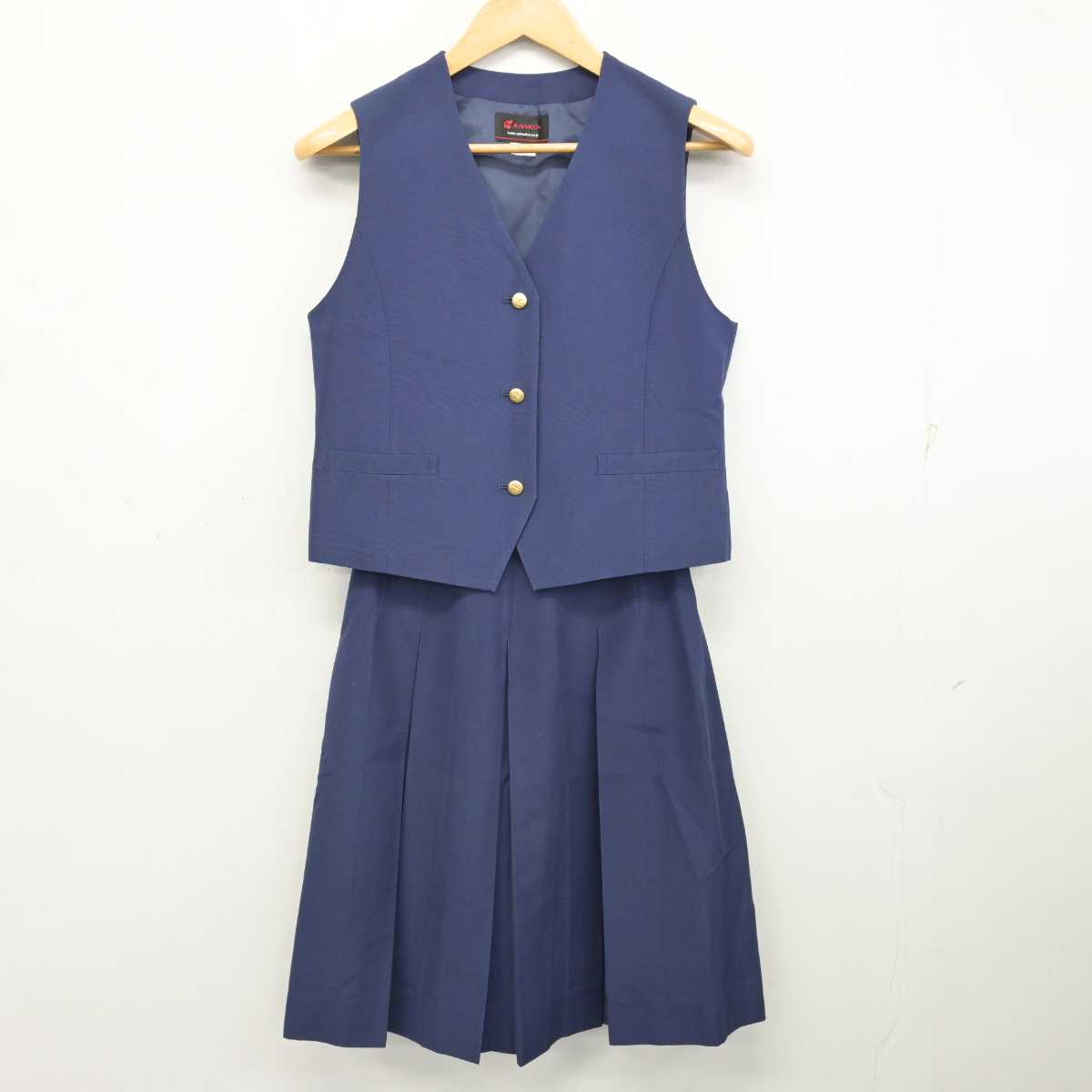 【中古】埼玉県 和光国際高等学校 女子制服 2点 (ベスト・スカート) sf076182