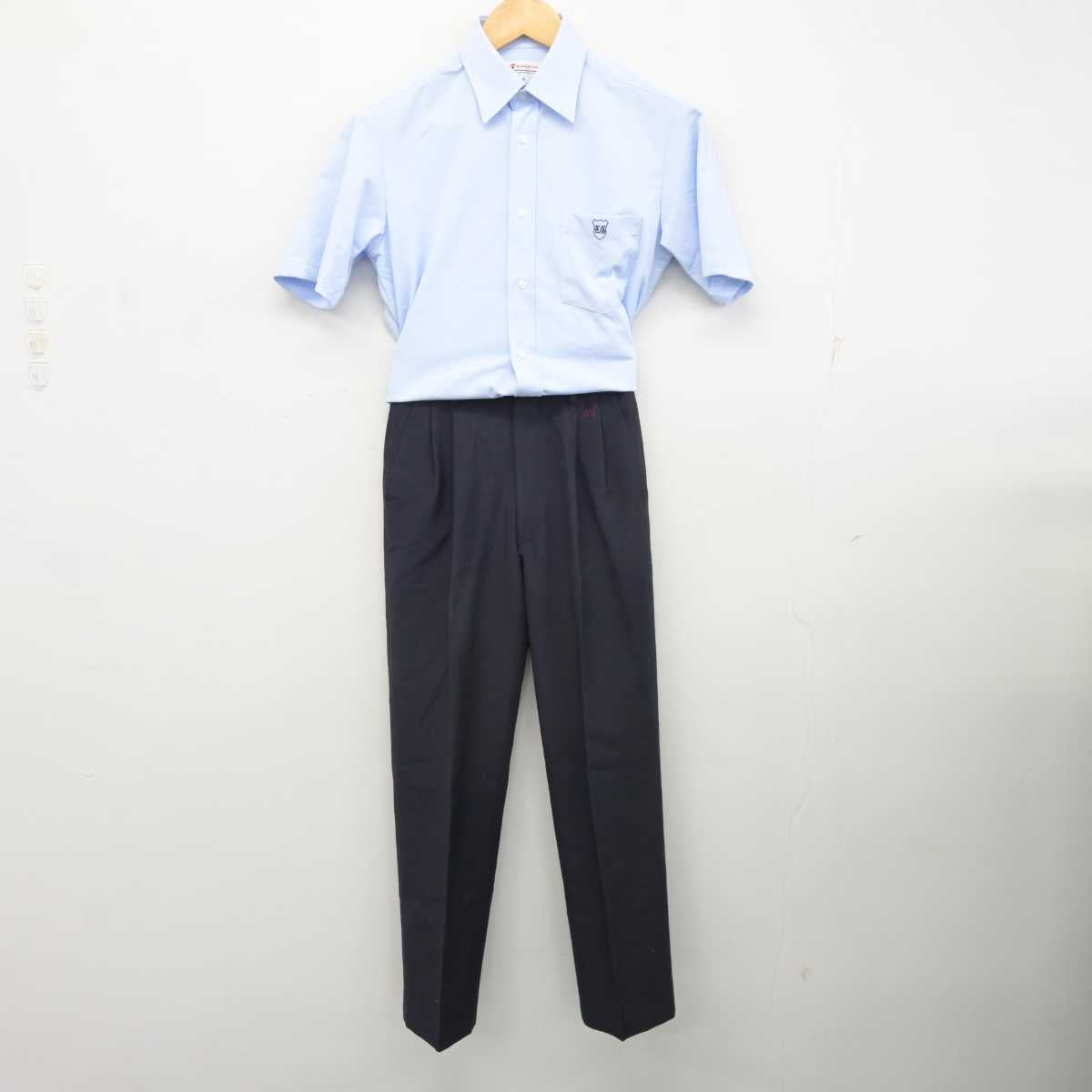 【中古】群馬県 共愛学園中学校・高等学校 男子制服 2点 (シャツ・ズボン) sf076199