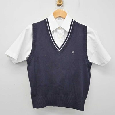 【中古】東京都 駒込学園駒込高等学校 女子制服 2点 (ニットベスト・シャツ) sf076214