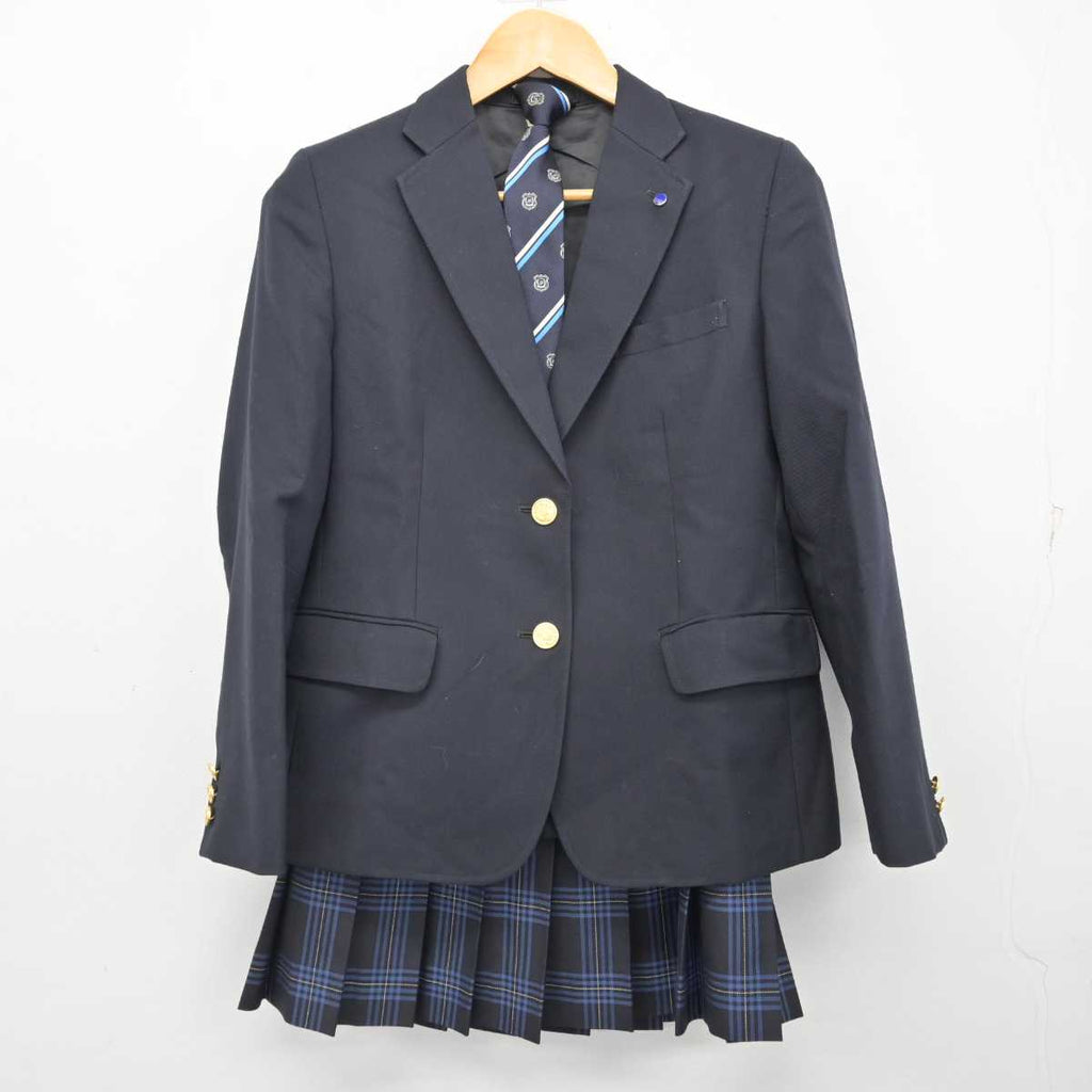 中古】東京都 駒場学園高等学校 女子制服 4点 (ニット・シャツ