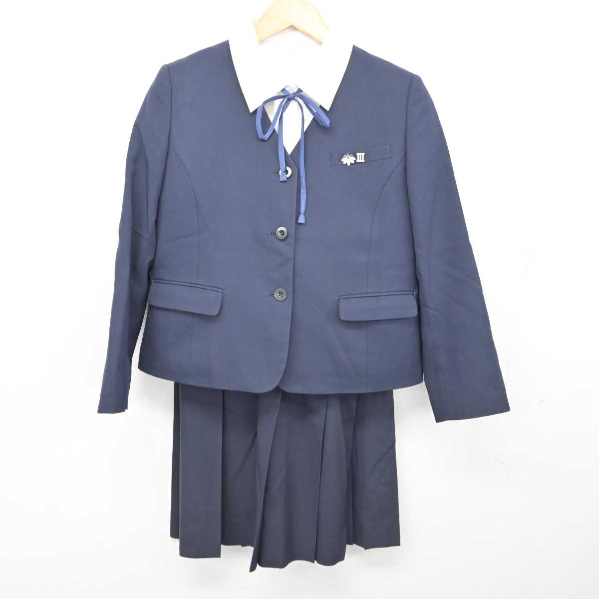 【中古】福岡県 久留米高等学校 女子制服 5点 (ブレザー・シャツ・スカート) sf076260