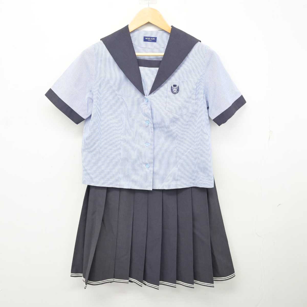 【中古】岡山県 創志学園高等学校 女子制服 3点 (セーラー服・シャツ・スカート) sf076272