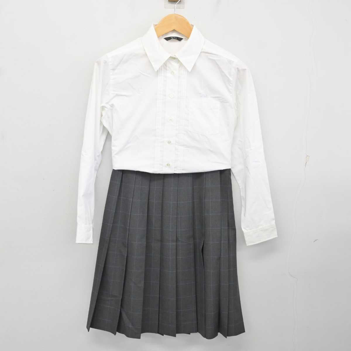 【中古】千葉県 東邦大学付属 東邦中学校・高等学校 女子制服 3点 (ニットベスト・シャツ・スカート) sf076290