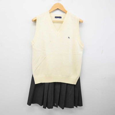 【中古】東京都 東久留米総合高等学校 女子制服 2点 (ニットベスト・スカート) sf076389