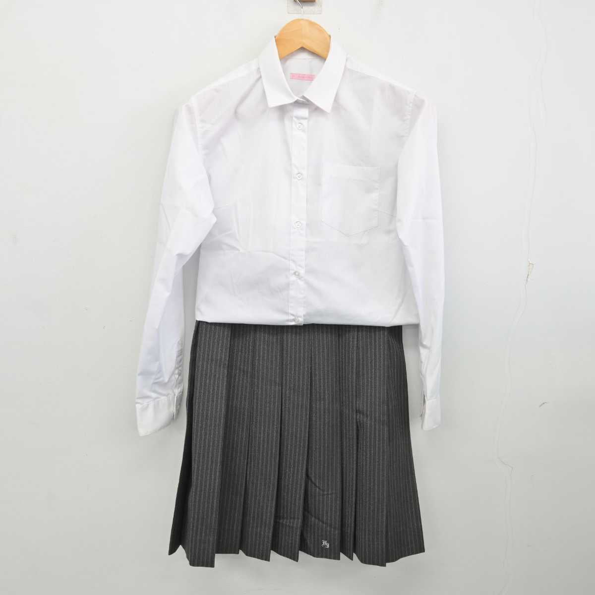 【中古】東京都 東久留米総合高等学校 女子制服 2点 (シャツ・スカート) sf076391