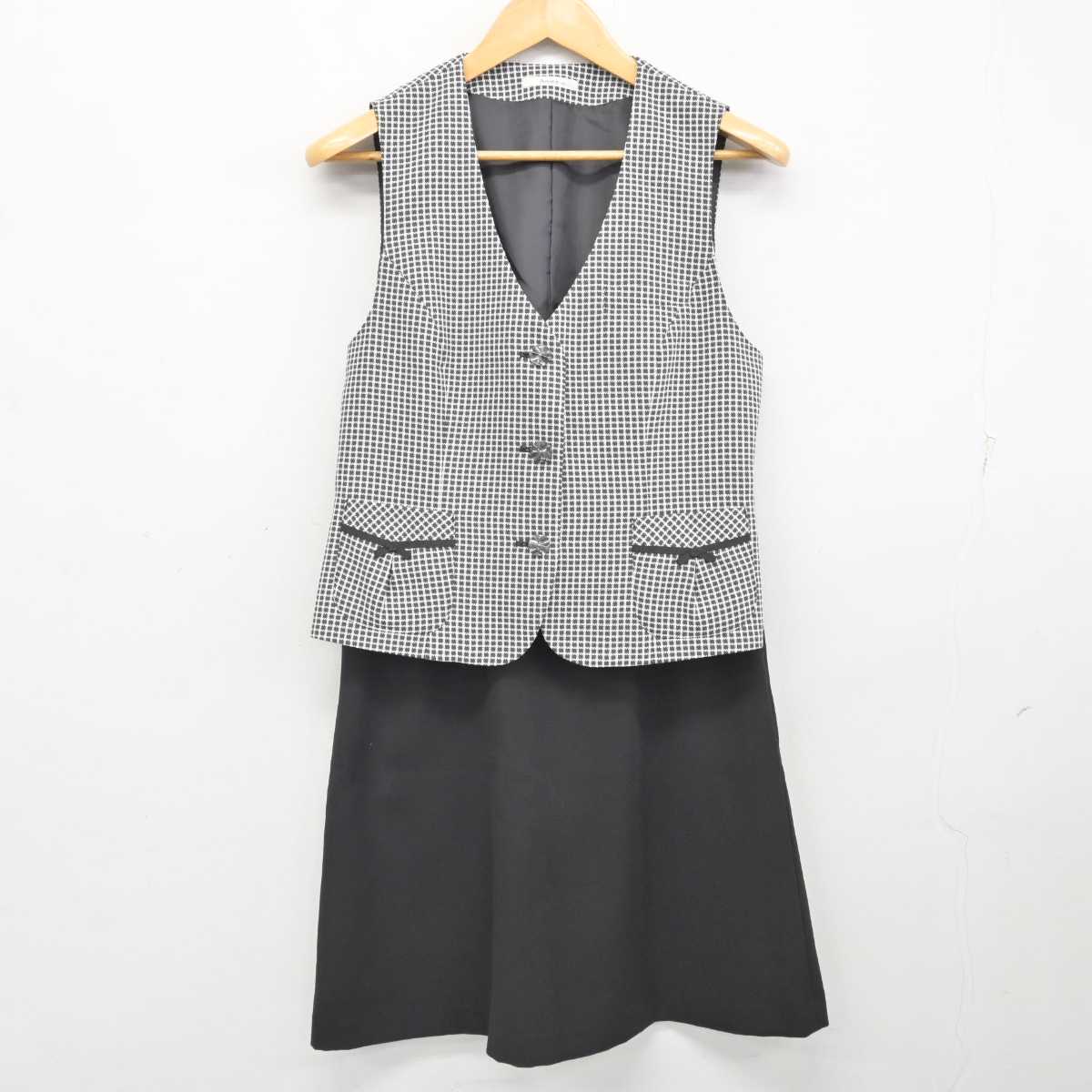 【中古】 事務服 女子制服 2点 (ベスト・スカート) sf076412