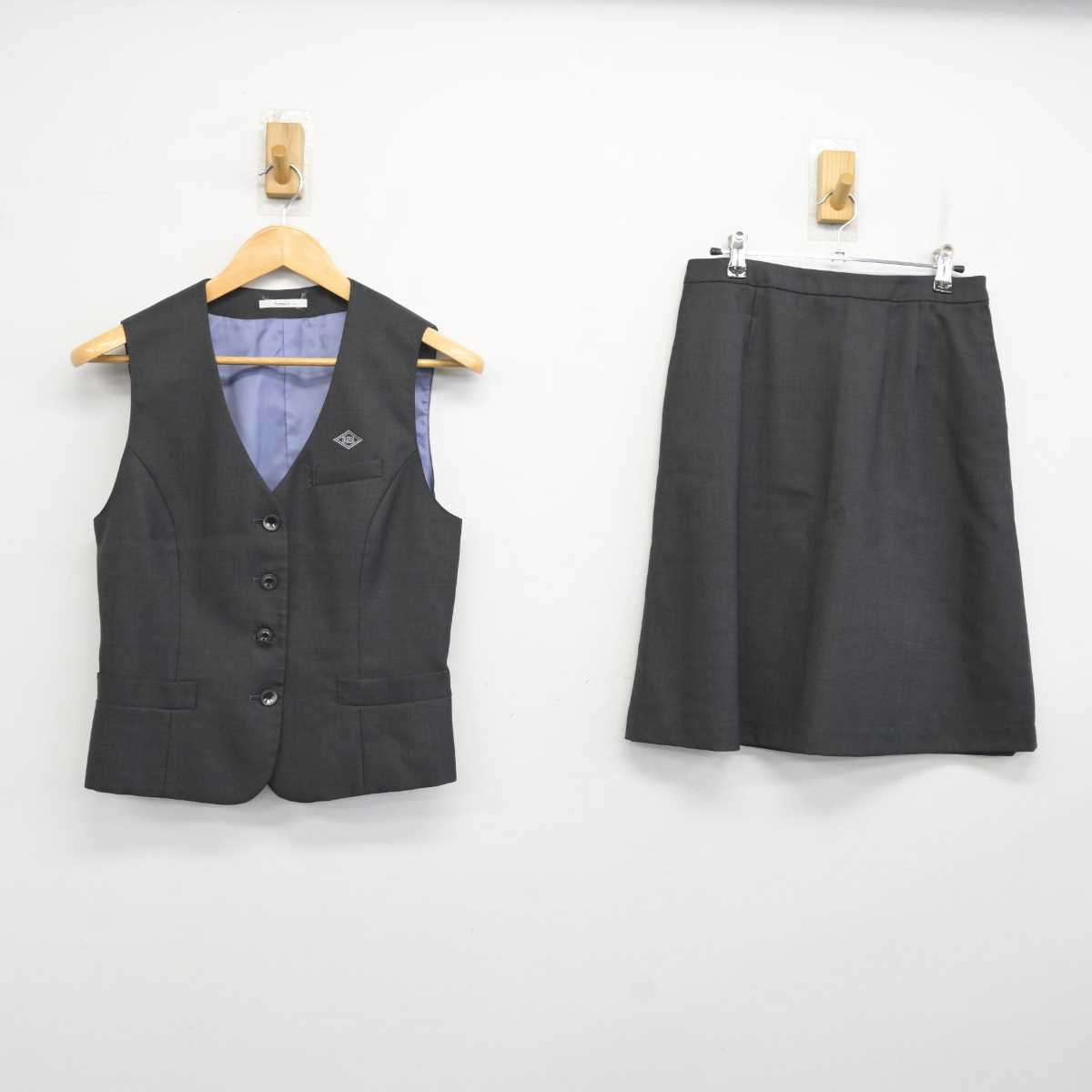 【中古】 事務服 女子制服 2点 (ベスト・スカート) sf076413