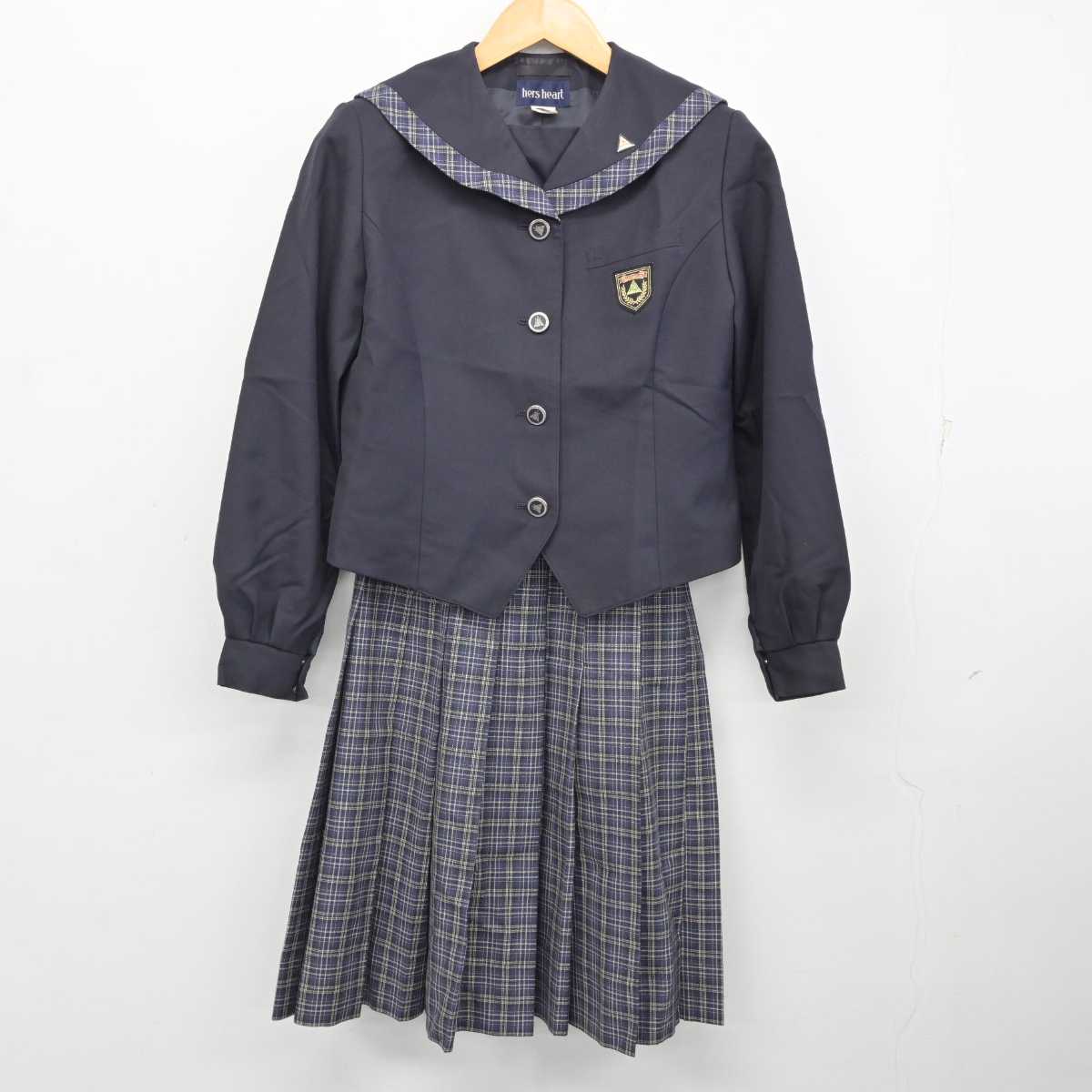 【中古】福岡県 八女学院中学・高等学校 女子制服 3点 (ブレザー・スカート) sf076425