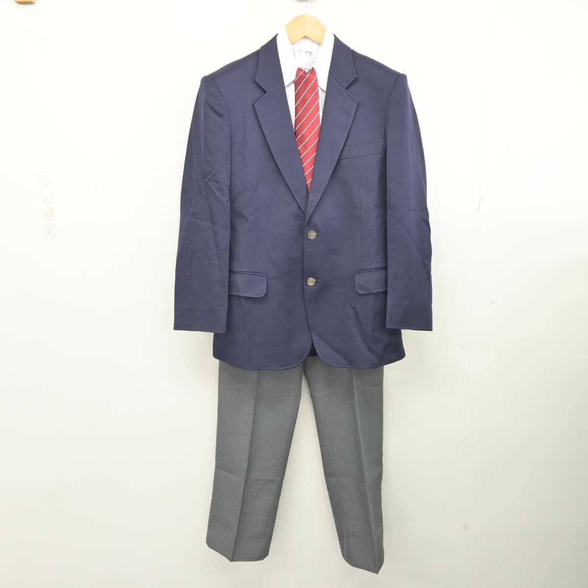 【中古】神奈川県 南林間中学校 男子制服 4点 (ブレザー・シャツ・ズボン) sf076439