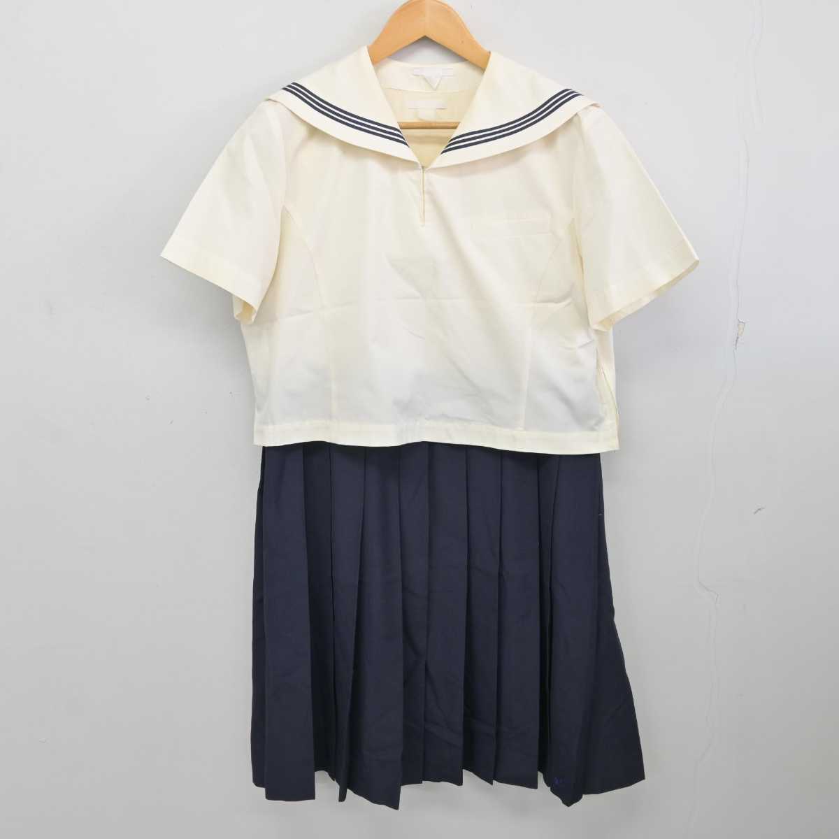 【中古】福岡県 博多女子高等学校 女子制服 3点 (セーラー服・ジャンパースカート) sf076475