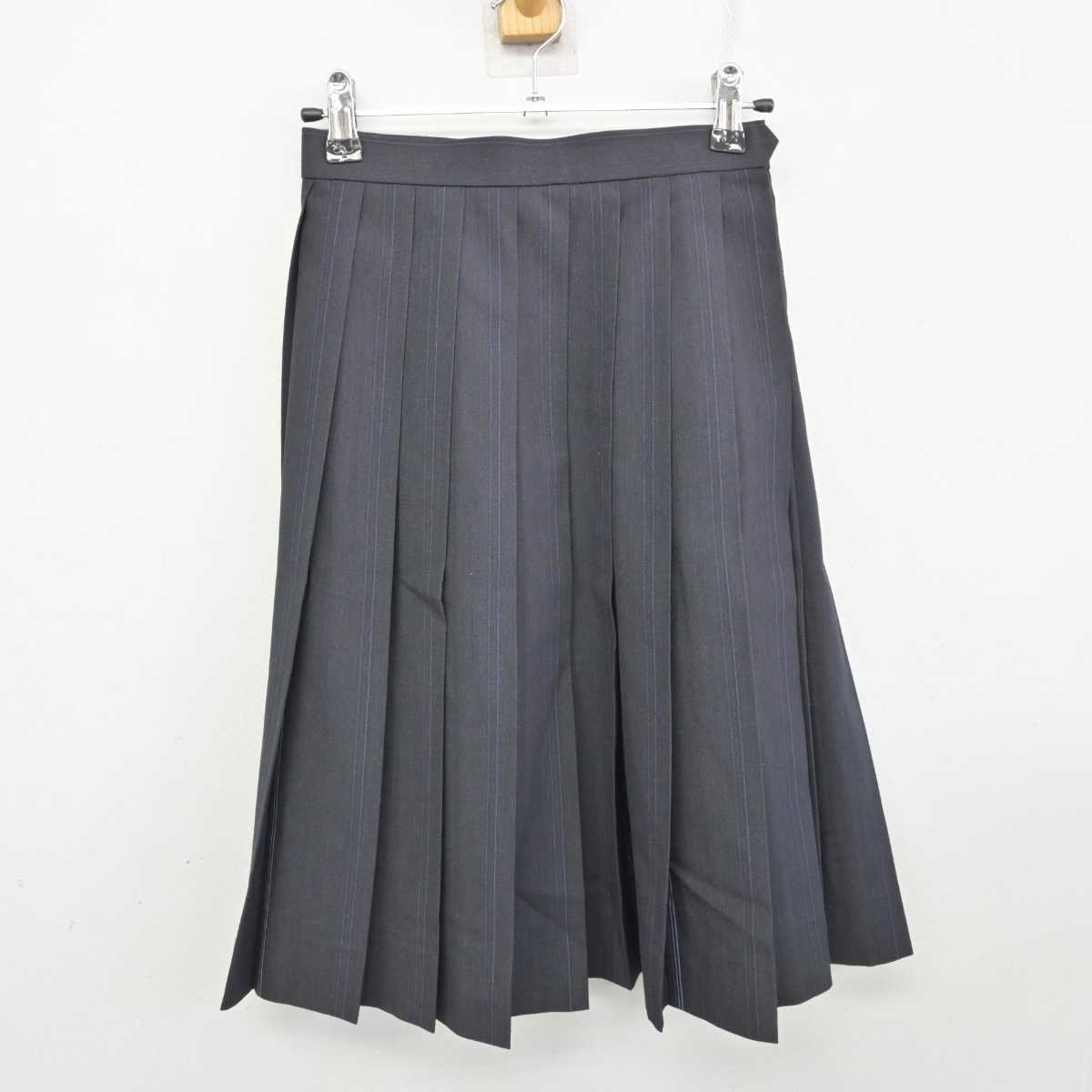 【中古】千葉県 津田沼高等学校 女子制服 2点 (ニットベスト・スカート) sf076478