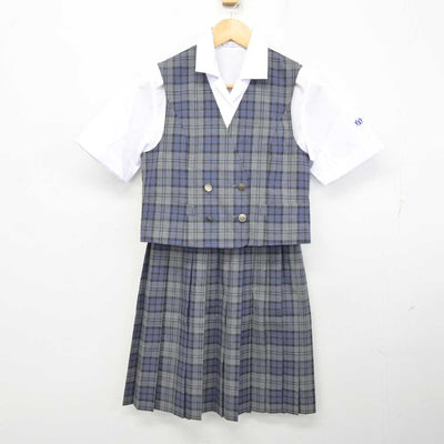 【中古】岩手県 花巻南高等学校 女子制服 3点 (ベスト・シャツ・スカート) sf076491