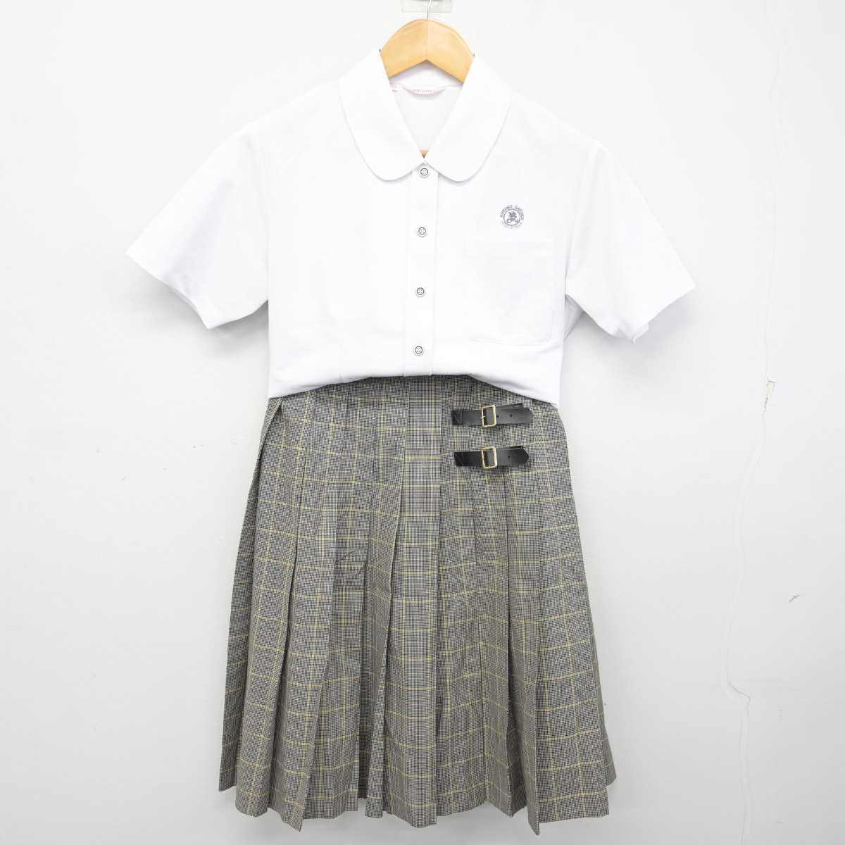 【中古】福岡県 久留米学園高等学校 女子制服 3点 (シャツ・スカート) sf076541