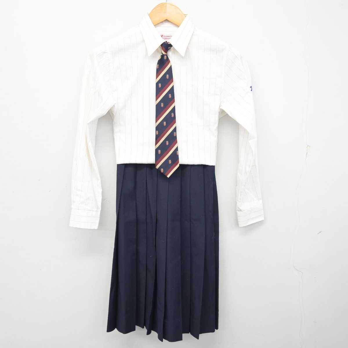 【中古】広島県 広島観音高等学校 女子制服 3点 (シャツ・スカート) sf076547