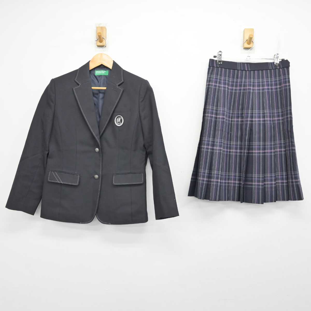 【中古】岡山県 岡山龍谷高等学校 女子制服 3点 (ブレザー・スカート) sf076567