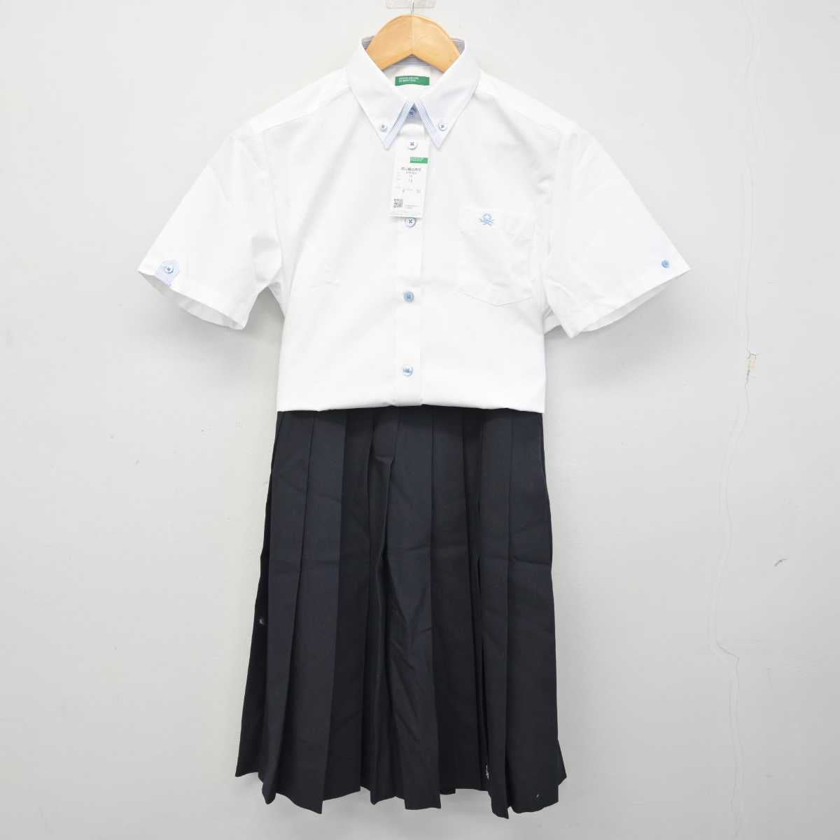 【中古】岡山県 岡山龍谷高等学校 女子制服 3点 (シャツ・スカート) sf076568