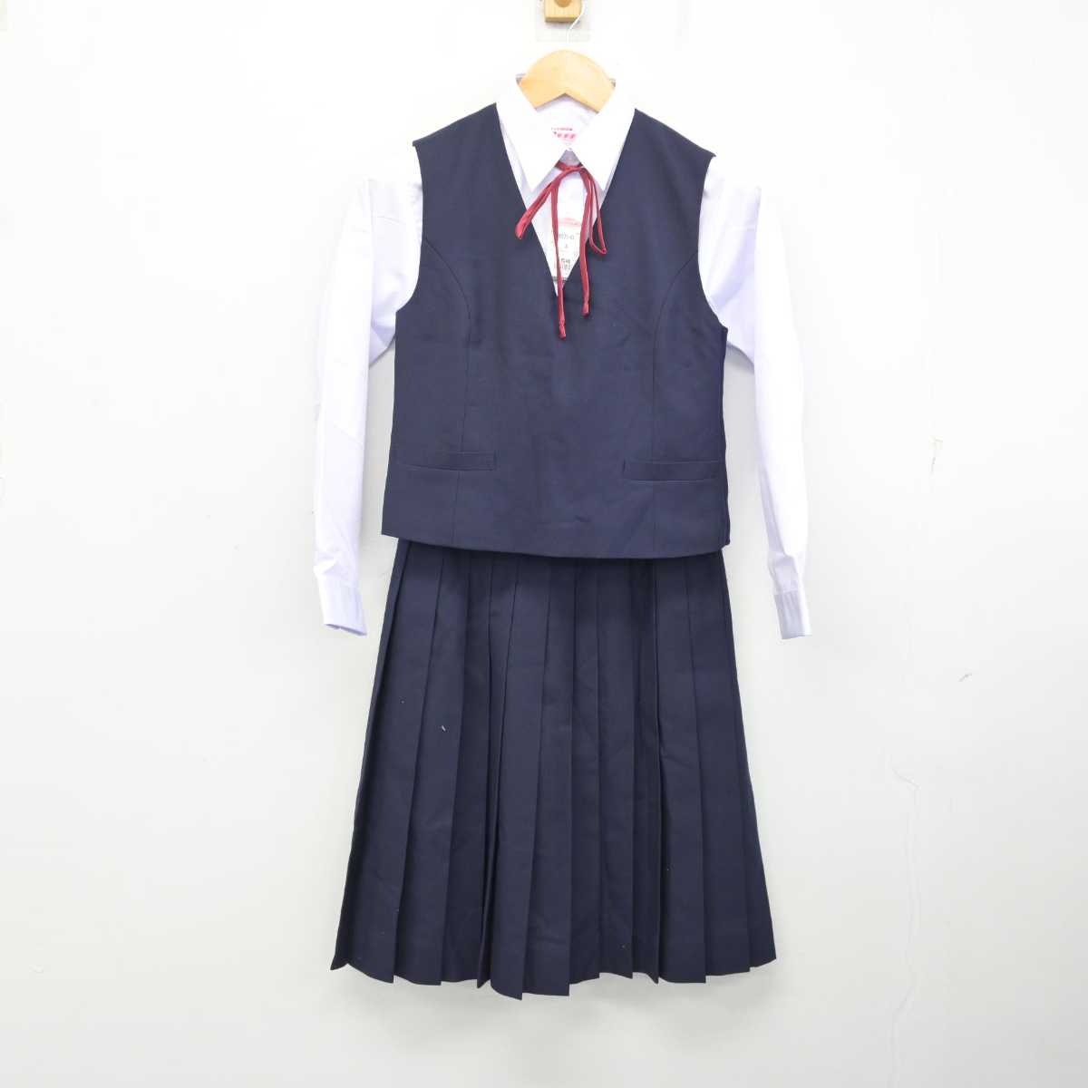 【中古】北海道 名寄東中学校 女子制服 5点 (ブレザー・ベスト・シャツ・スカート) sf076572