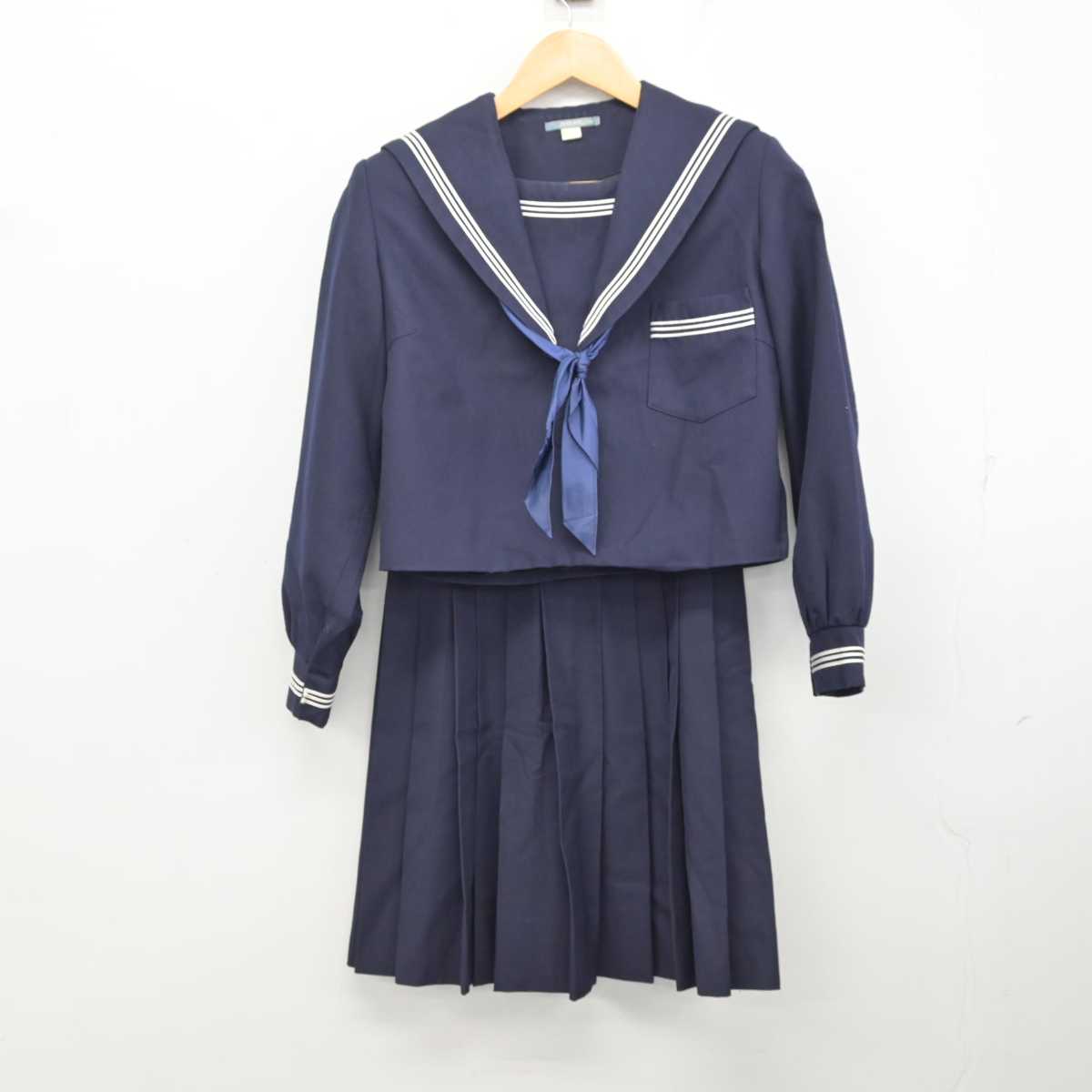 【中古】大阪府 佐野高等学校 女子制服 3点 (セーラー服・スカート) sf076578