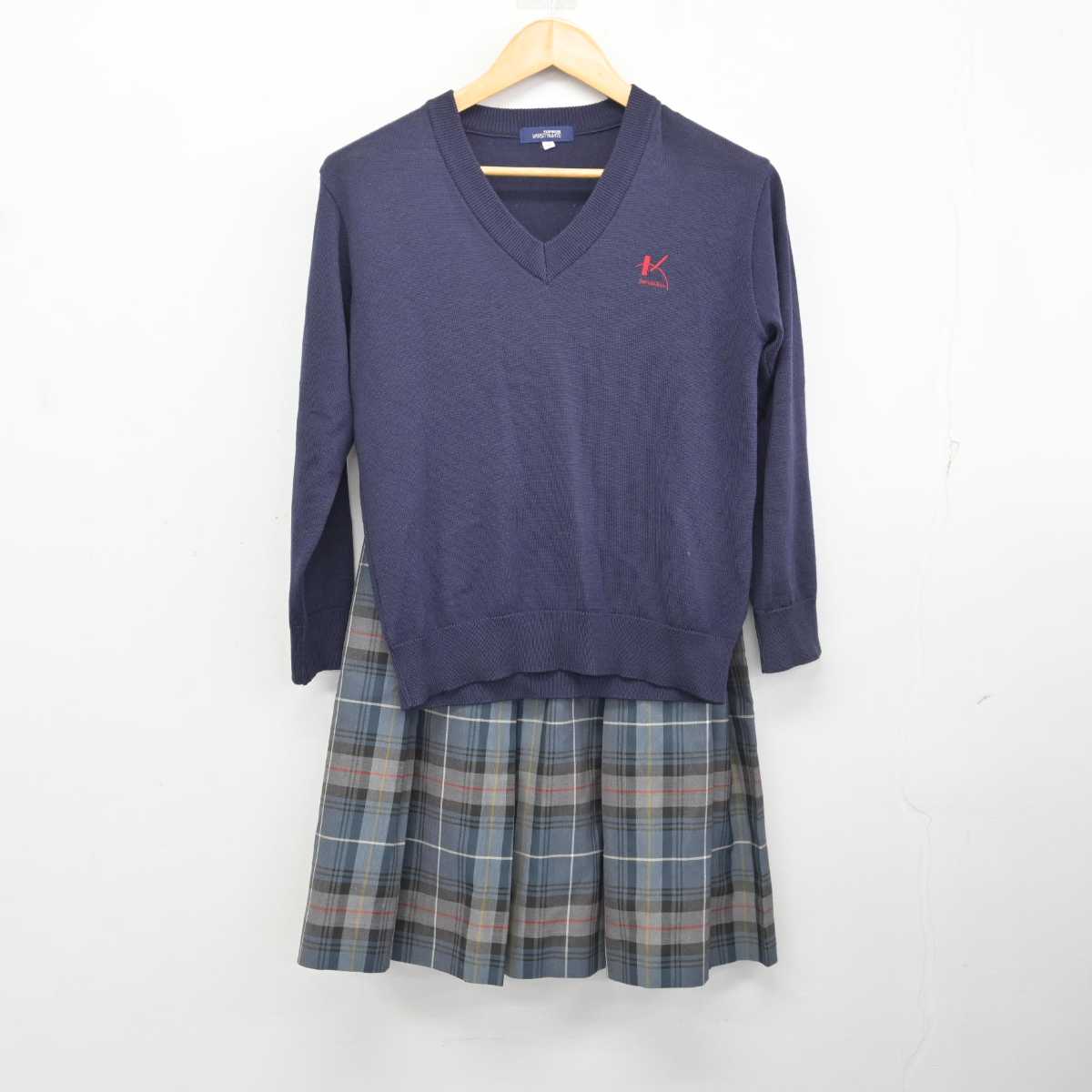 【中古】東京都 国士舘高等学校 女子制服 4点 (ブレザー・ニット・スカート) sf076606