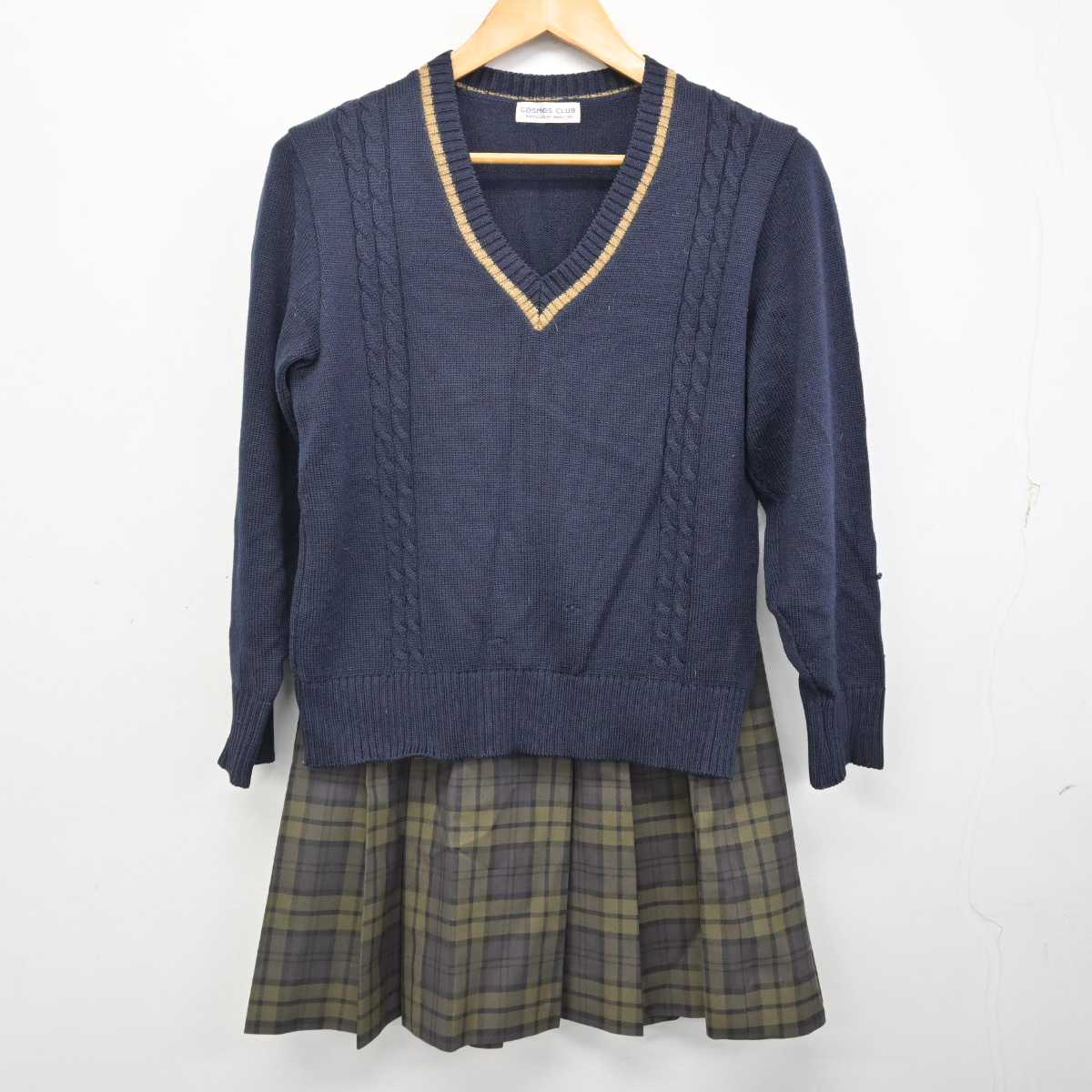 【中古】三重県 高田学苑 高田高等学校 女子制服 2点 (ニット・スカート) sf076631