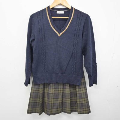 【中古】三重県 高田学苑 高田高等学校 女子制服 2点 (ニット・スカート) sf076631